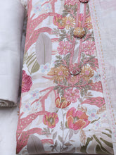 Neck Embroidered Cotton Blend Unstitched Suit With Dupatta